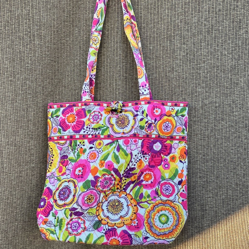 Vera Bradley Clementine Purse Tote Handbag Shoulder Bag Bead Loop Closure